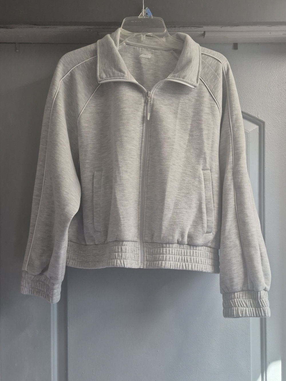 Avia Heather Gray Full-Zip Bomber Jacket